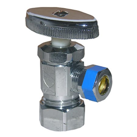 Larsen Supply Co 06-7253 0.62 in. O.D. Compression Inlet x 0.38 in. O.D. Angle Valve 123139